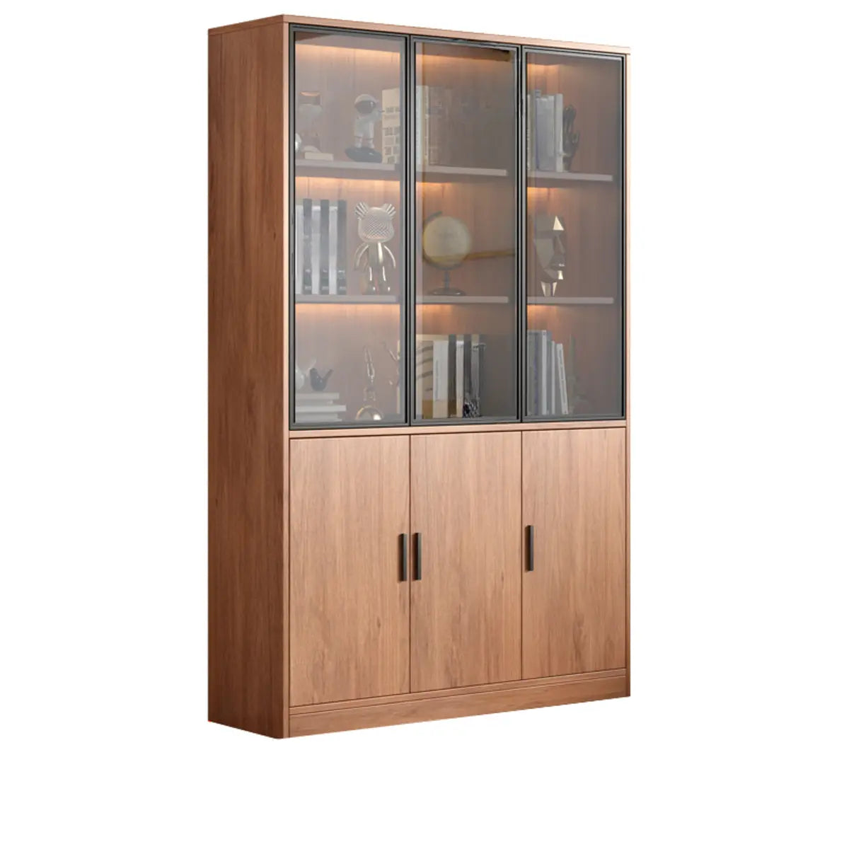 Enclosed Natural Finish Oak Standard Display Cabinet Image - 7