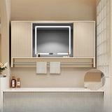 Engineered Wood Light Yellow Frameless Vanity Cabinet Image - 17