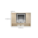 Engineered Wood Light Yellow Frameless Vanity Cabinet Image - 19