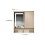 Engineered Wood Light Yellow Frameless Vanity Cabinet Image - 24