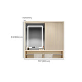 Engineered Wood Light Yellow Frameless Vanity Cabinet Image - 25