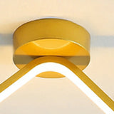 Entrance Chic Gold Square Semi-Flush Mount Ceiling Lamp Image - 13