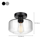 Entrance Industrial Glass Semi-Flush Mount Light 1 Light #size