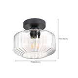 Entrance Industrial Glass Semi-Flush Mount Light 1 Light Image - 18