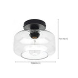 Entrance Industrial Glass Semi-Flush Mount Light 1 Light Image - 19