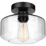 Entrance Industrial Glass Semi-Flush Mount Light 1 Light Image - 5