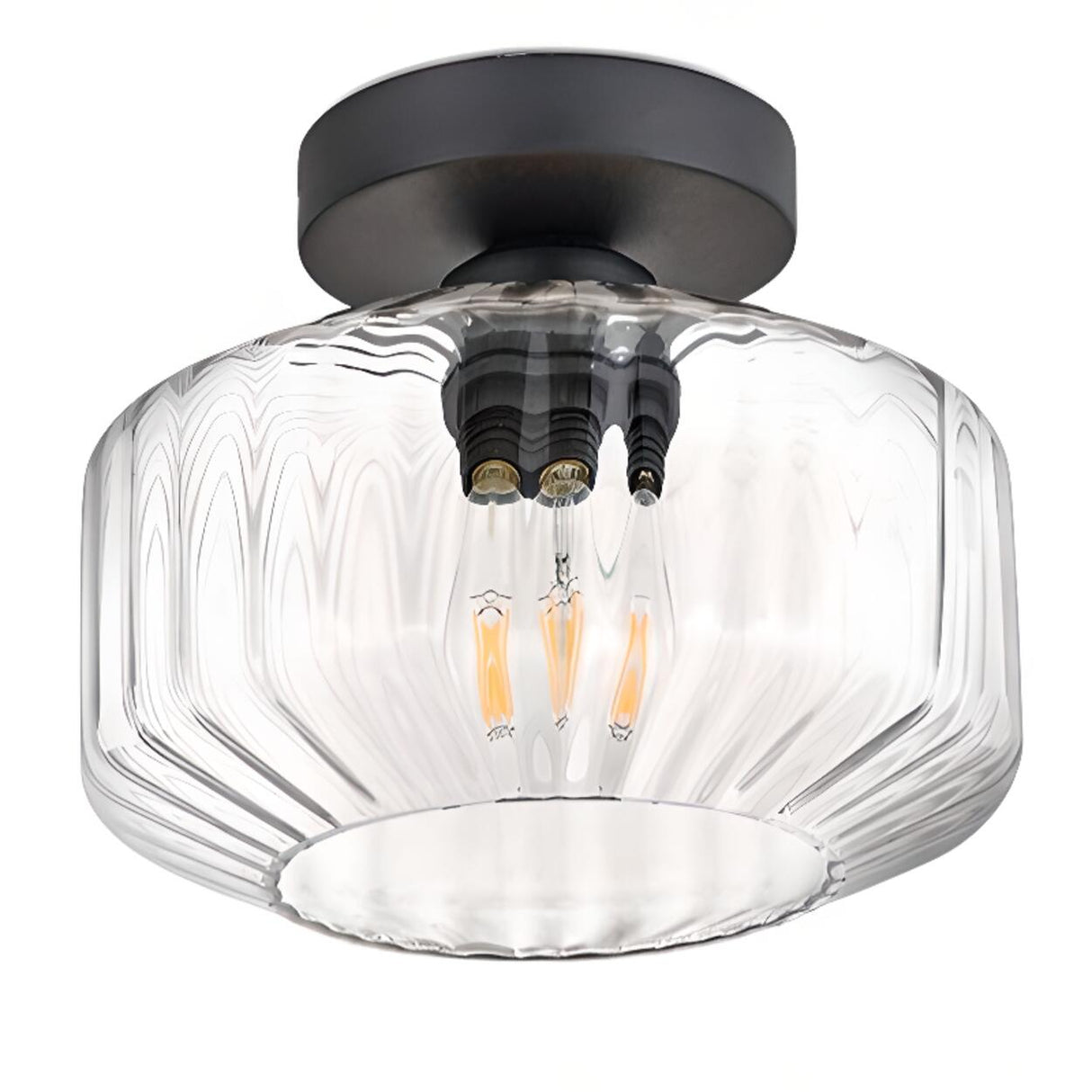 Entrance Industrial Glass Semi-Flush Mount Light 1 Light Image - 6