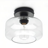 Entrance Industrial Glass Semi-Flush Mount Light 1 Light Image - 8