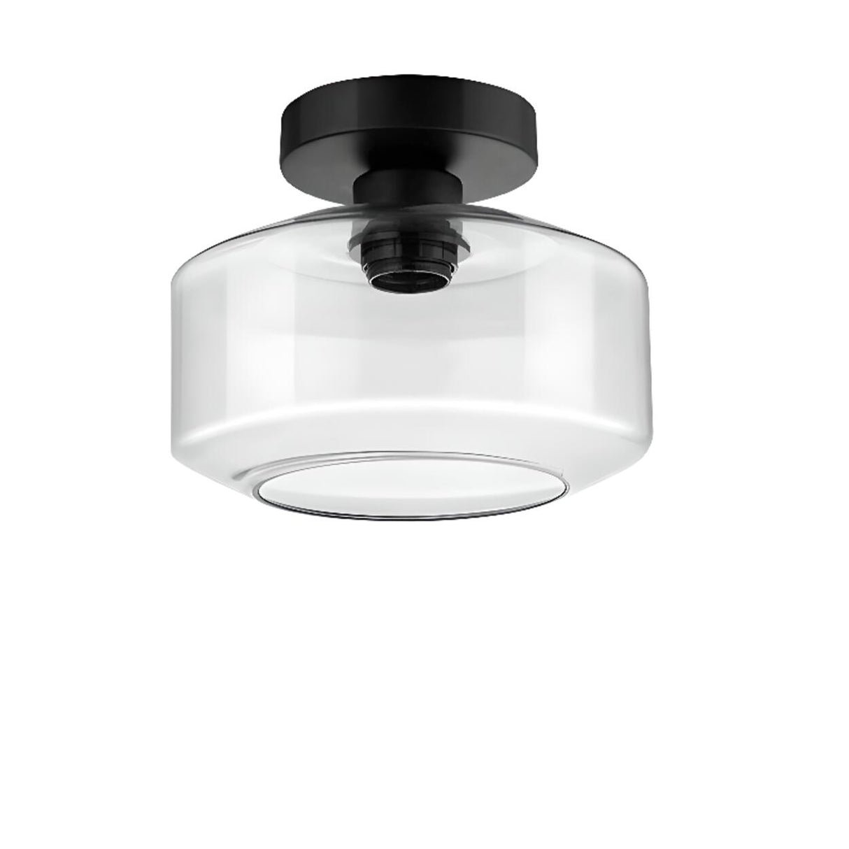 Entrance Industrial Glass Semi-Flush Mount Light 1 Light Image - 9