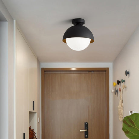 Entrance Mini Black Ball Semi-Flush Mount Ceiling Light Image - 1