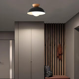 Entrance Mini Black Dome Semi-Flush Mount Ceiling Light Image - 3