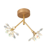 Entrance Mini Flower Crystal Semi-Flush Mount Light Image - 10