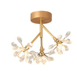 Entrance Mini Flower Crystal Semi-Flush Mount Light Image - 11