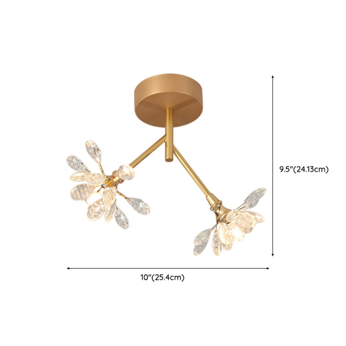 Entrance Mini Flower Crystal Semi-Flush Mount Light Image - 15