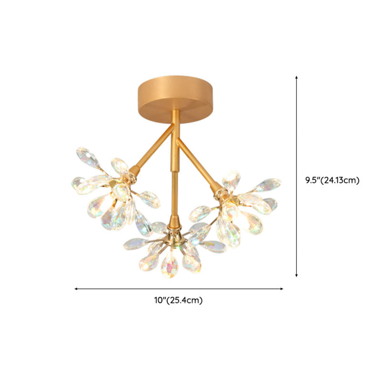 Entrance Mini Flower Crystal Semi-Flush Mount Light Image - 16