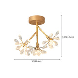 Entrance Mini Flower Crystal Semi-Flush Mount Light Image - 17