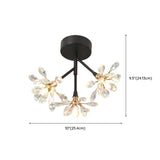 Entrance Mini Flower Crystal Semi-Flush Mount Light Image - 18