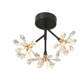 Entrance Mini Flower Crystal Semi-Flush Mount Light Image - 5