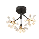 Entrance Mini Flower Crystal Semi-Flush Mount Light Image - 7