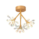 Entrance Mini Flower Crystal Semi-Flush Mount Light Image - 9