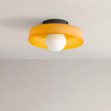 Entrance Mini Yellow Barn Semi-Flush Mount Ceiling Lamp Image - 8