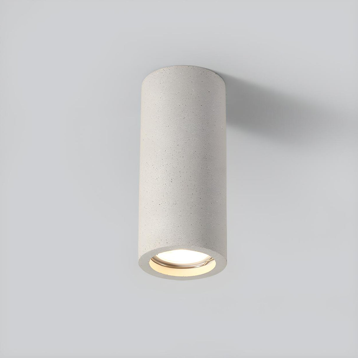 Entrance Simple Grey Stone Cylinder Flush Mount Light Image - 11