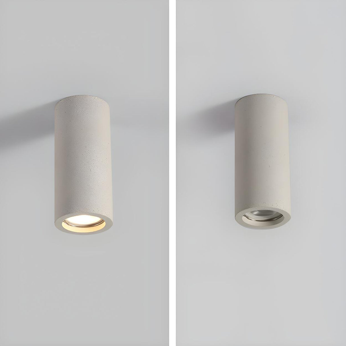 Entrance Simple Grey Stone Cylinder Flush Mount Light Image - 13