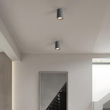 Entrance Simple Grey Stone Cylinder Flush Mount Light Image - 15