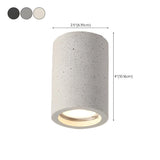 Entrance Simple Grey Stone Cylinder Flush Mount Light #size