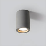 Entrance Simple Grey Stone Cylinder Flush Mount Light Image - 3