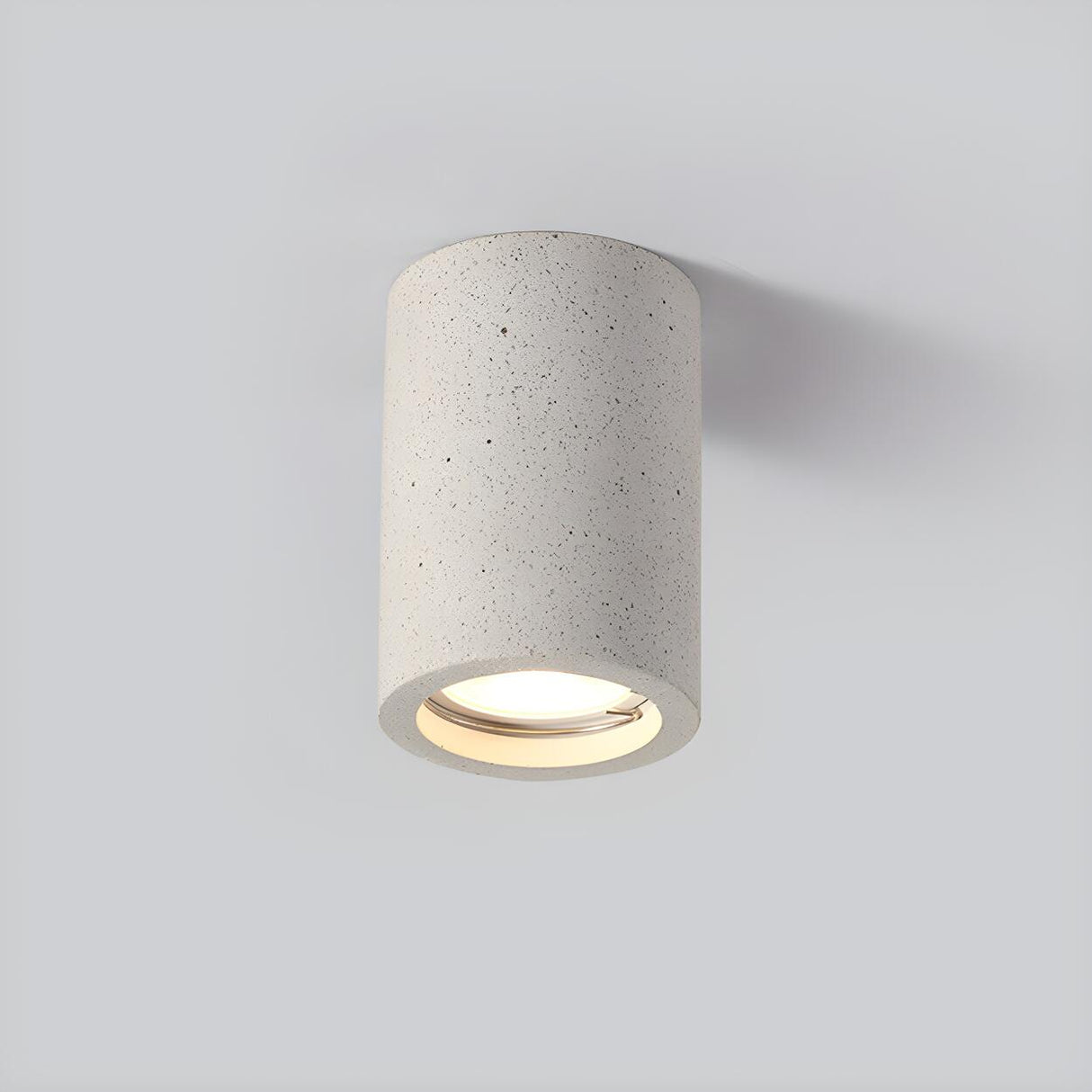 Entrance Simple Grey Stone Cylinder Flush Mount Light Image - 5