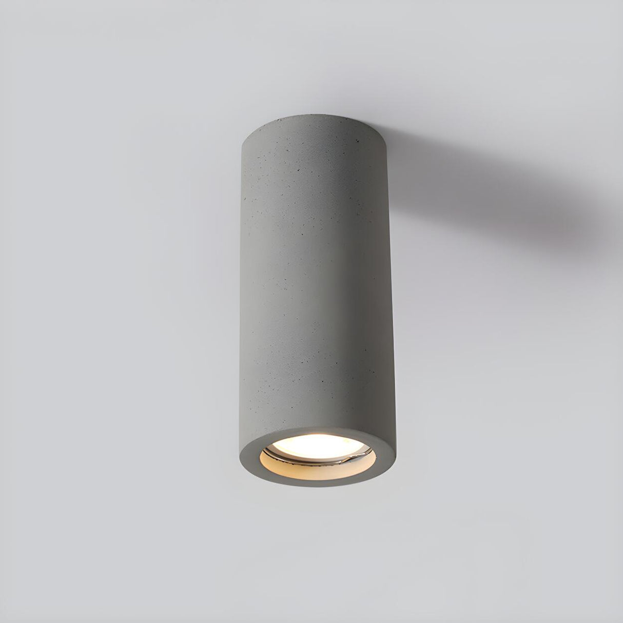 Entrance Simple Grey Stone Cylinder Flush Mount Light Image - 9