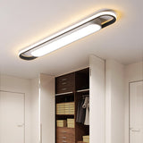 Entrance Strip Black LED Flush Mount Light 2-Light Image - 6