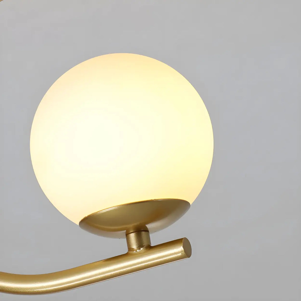 Entrance Stylish Globe Golden Semi-Flush Mount Light Image - 11