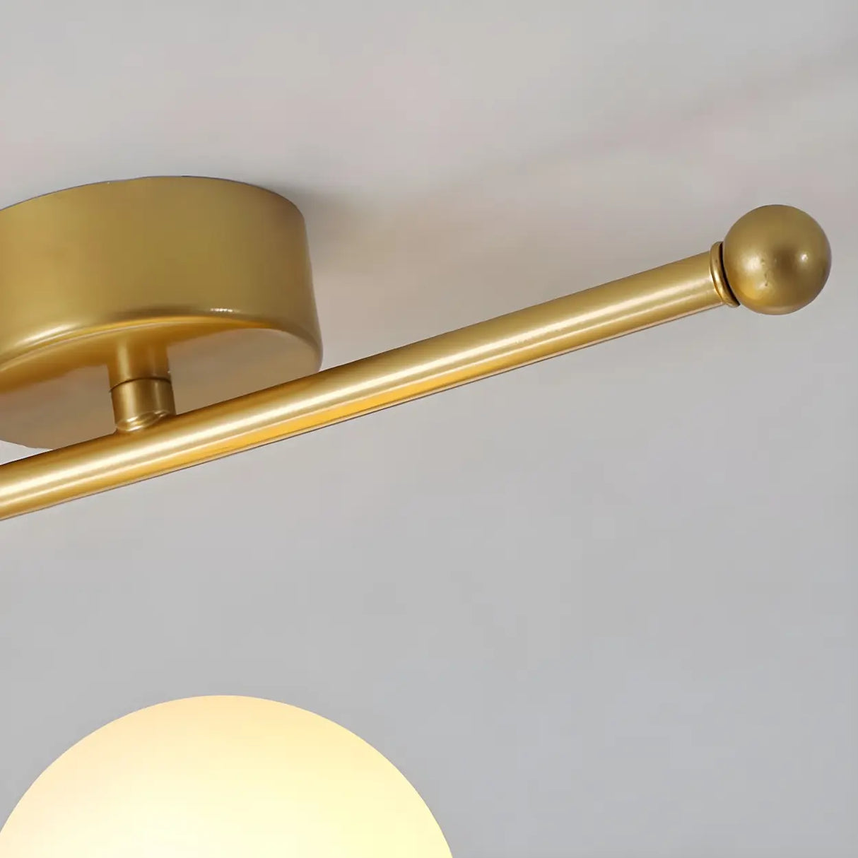 Entrance Stylish Globe Golden Semi-Flush Mount Light Image - 12