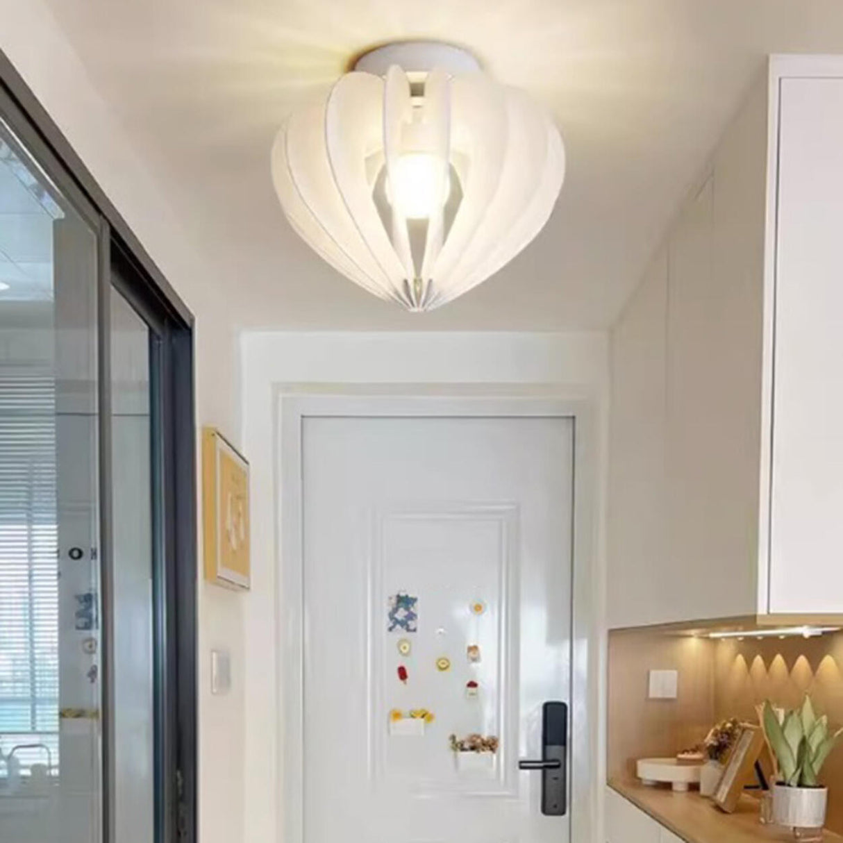 Entrance White Onion-Shaped Flush Mount Ceiling Light Image - 1