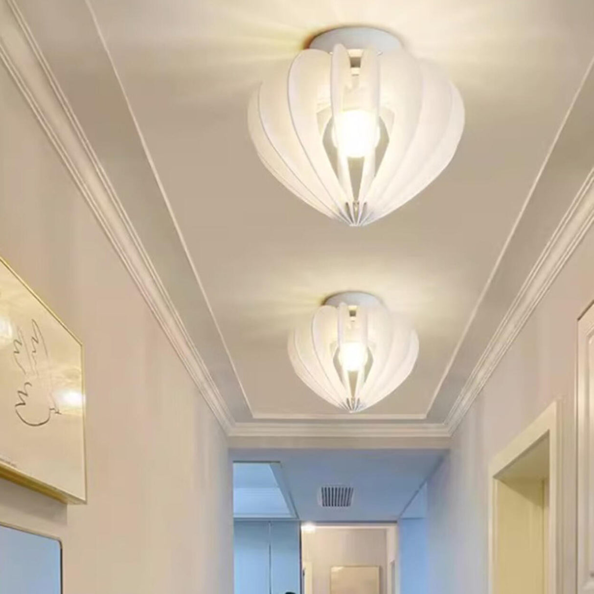 Entrance White Onion-Shaped Flush Mount Ceiling Light Image - 3