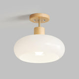 Entrance White Round Drum Semi-Flush Mount Light Image - 5