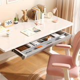 Ergonomic Adjustable Drawers Shelf T-Shape Writing Desk Image - 10