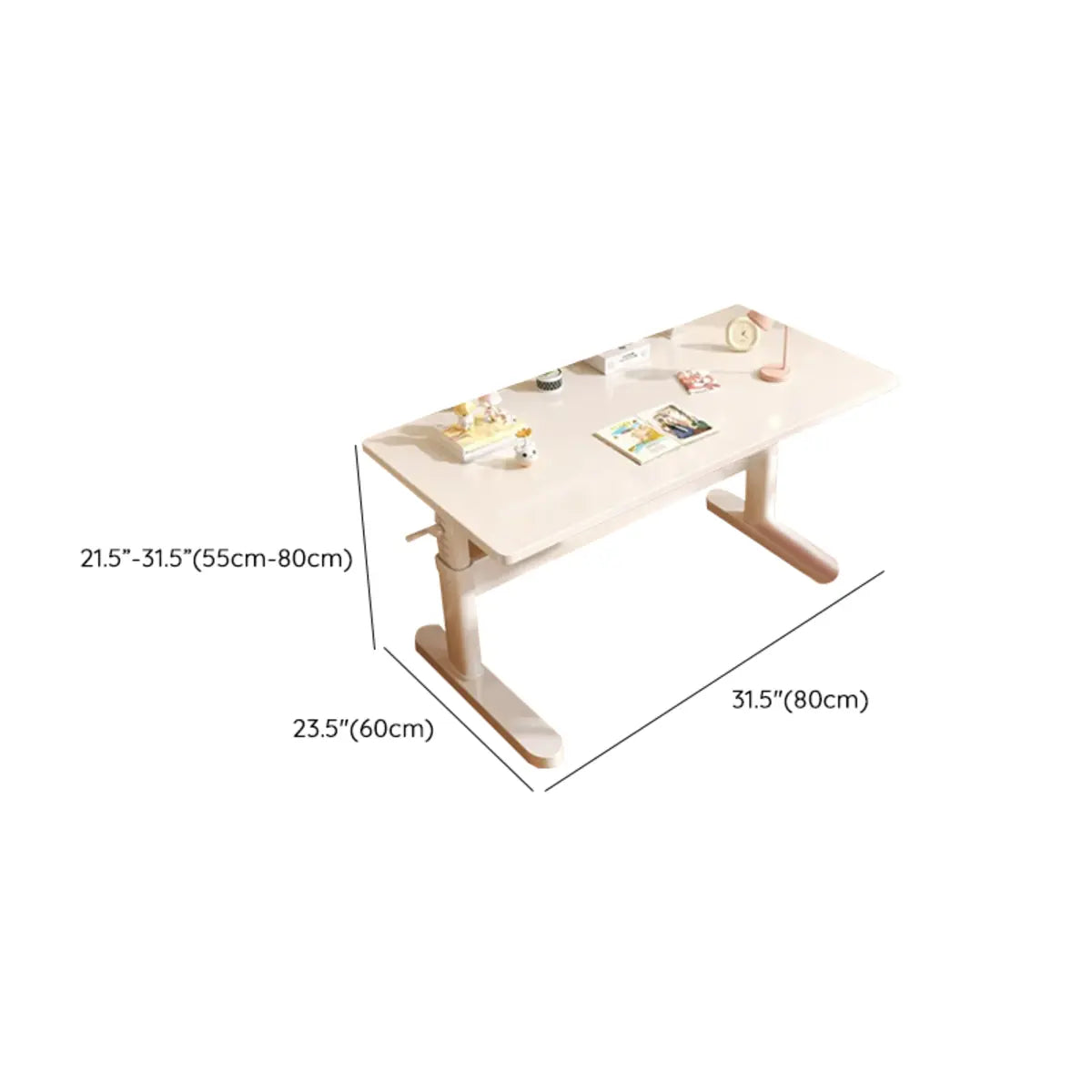 Ergonomic Adjustable Drawers Shelf T-Shape Writing Desk 