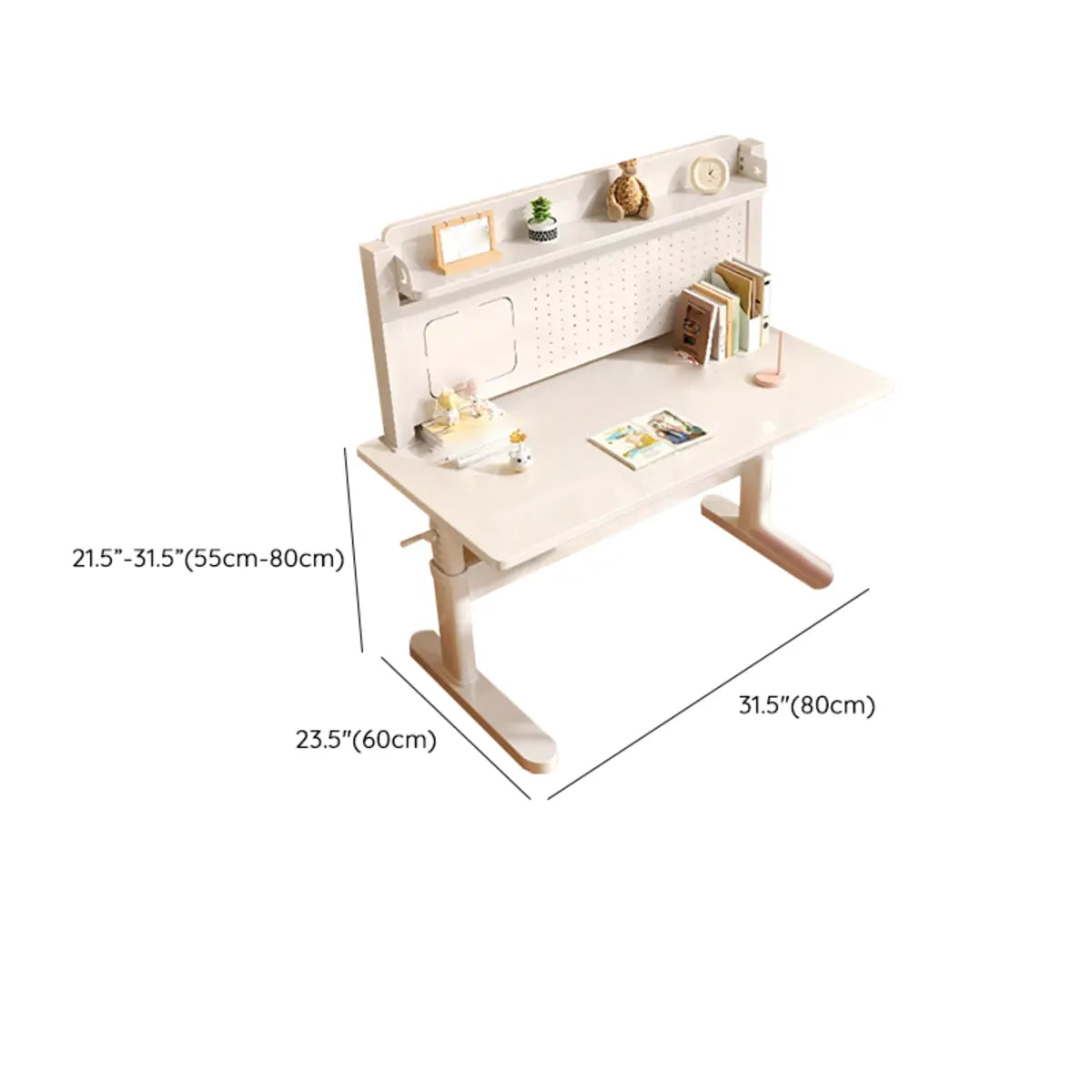 Ergonomic Adjustable Drawers Shelf T-Shape Writing Desk Image - 22