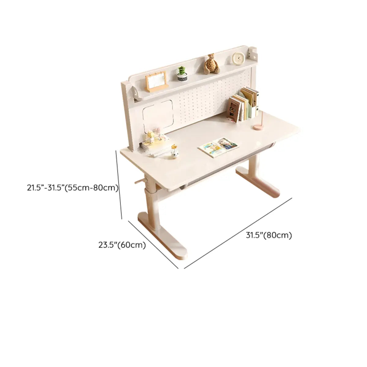 Ergonomic Adjustable Drawers Shelf T-Shape Writing Desk Image - 34