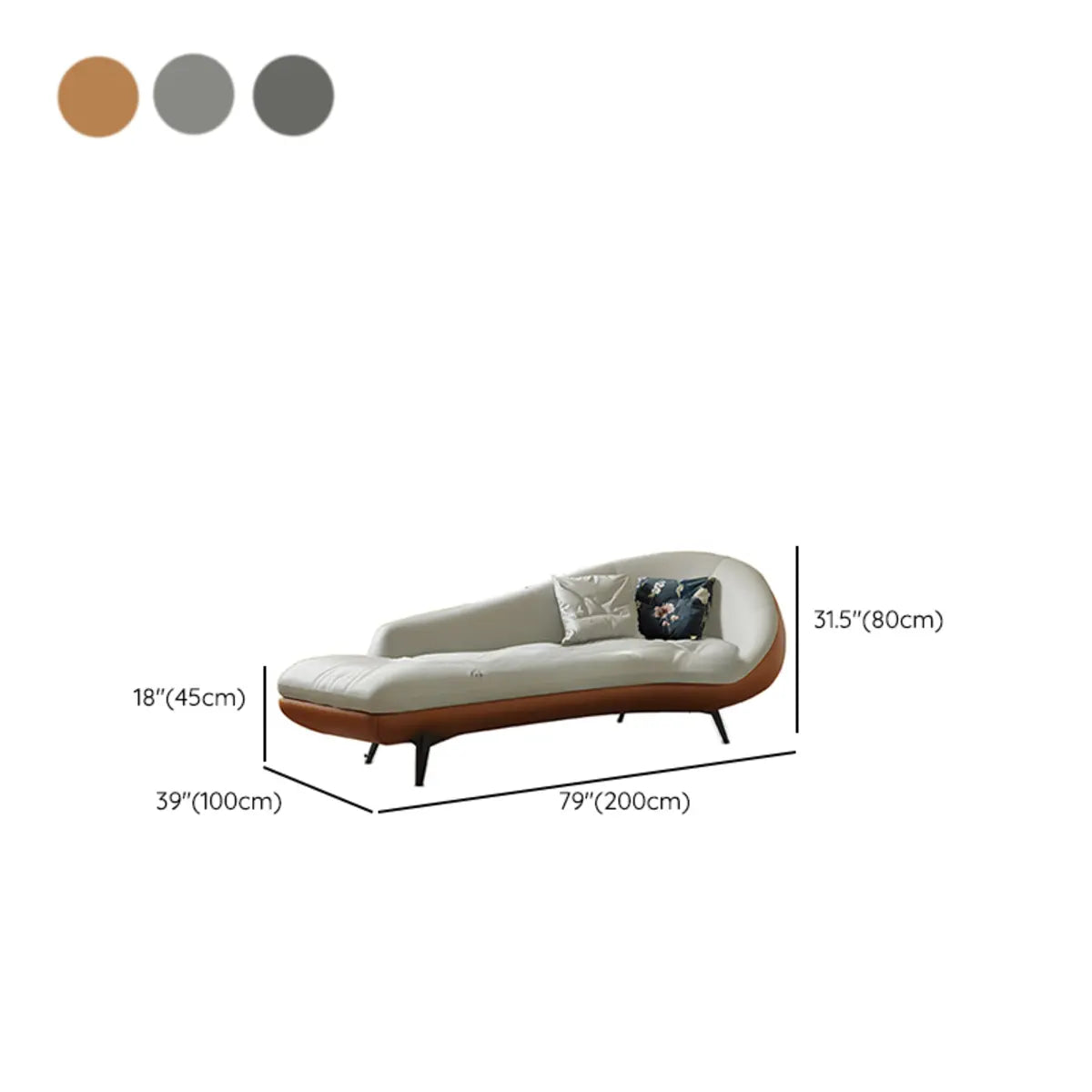 Ergonomic Beige Large Faux Leather Right-Arm Chaise Image - 18