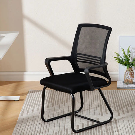 Ergonomic Black Mesh Back Metal Base Office Chair Image - 2