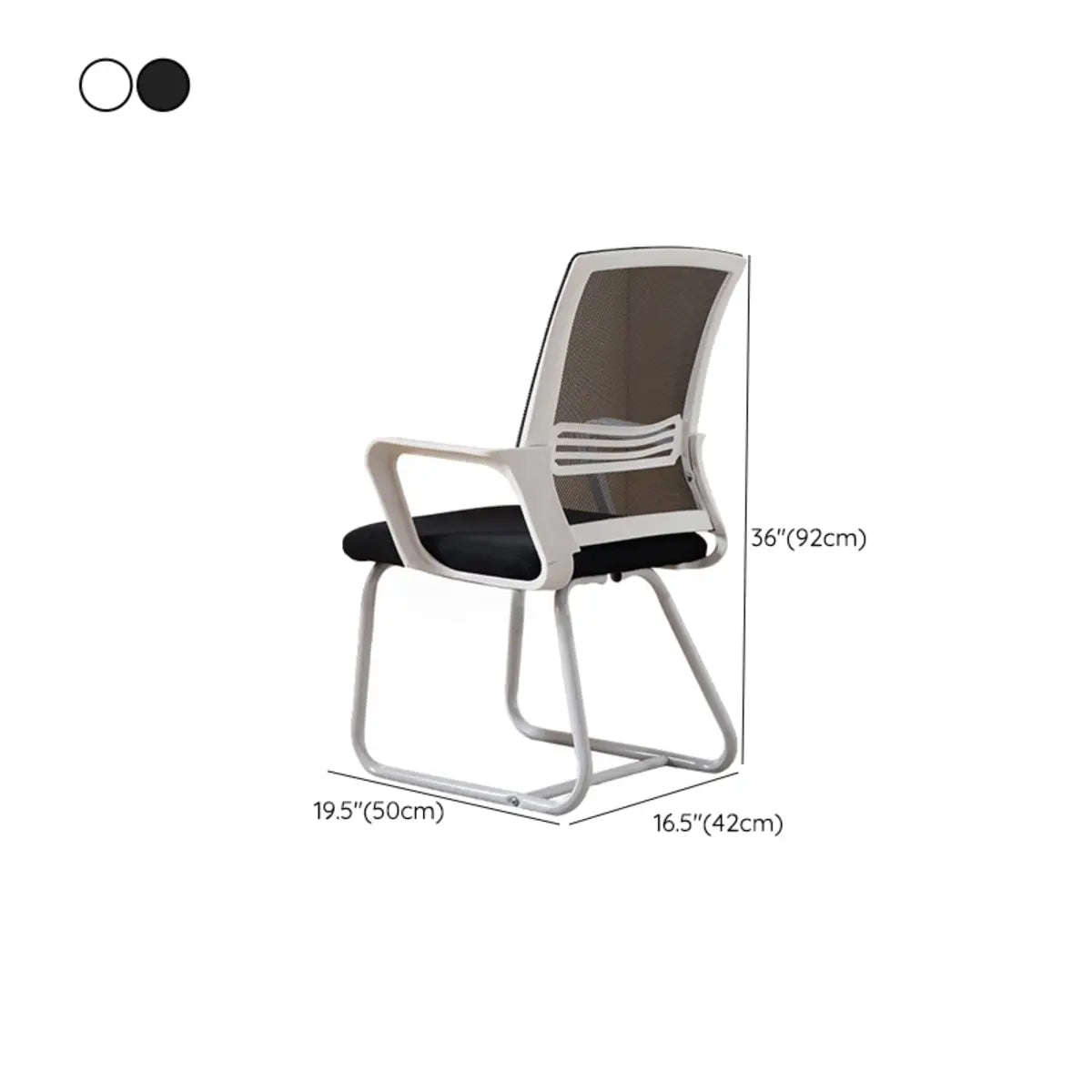 Ergonomic Black Mesh Back Metal Base Office Chair 