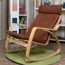 Ergonomic Black Upholstered Wood Frame Rocking Chair Image - 2