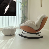 Ergonomic Black White Slipcovered Rocking Chair Image - 2