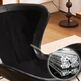 Ergonomic Black White Slipcovered Rocking Chair Image - 9