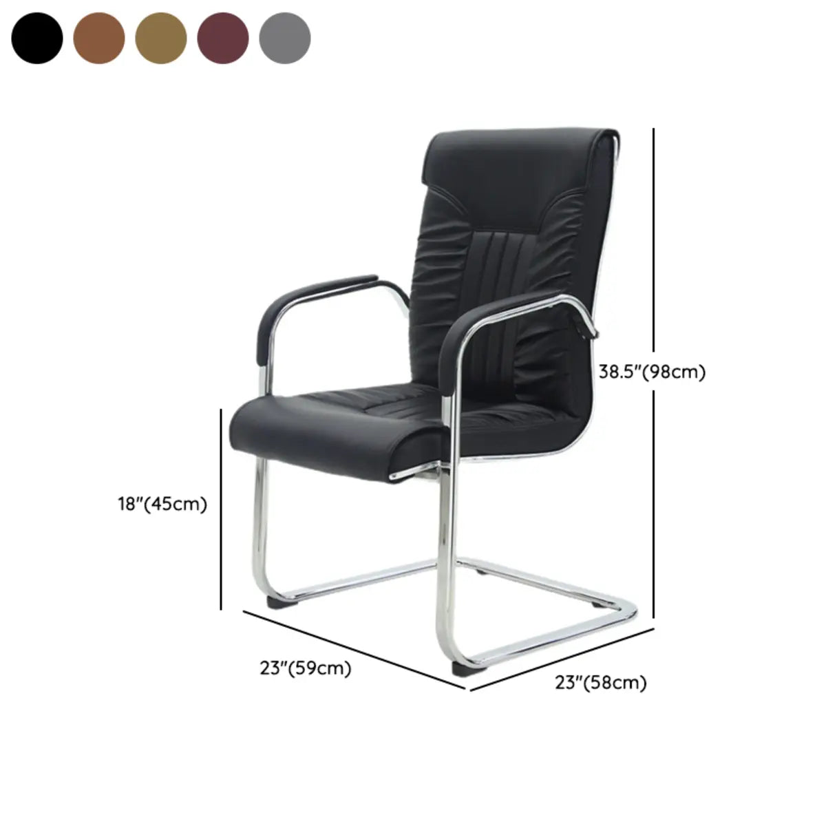 Ergonomic Brown Modern Leather Cantilever Office Chair 