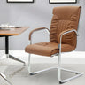 Ergonomic Brown Modern Leather Cantilever Office Chair Image - 2